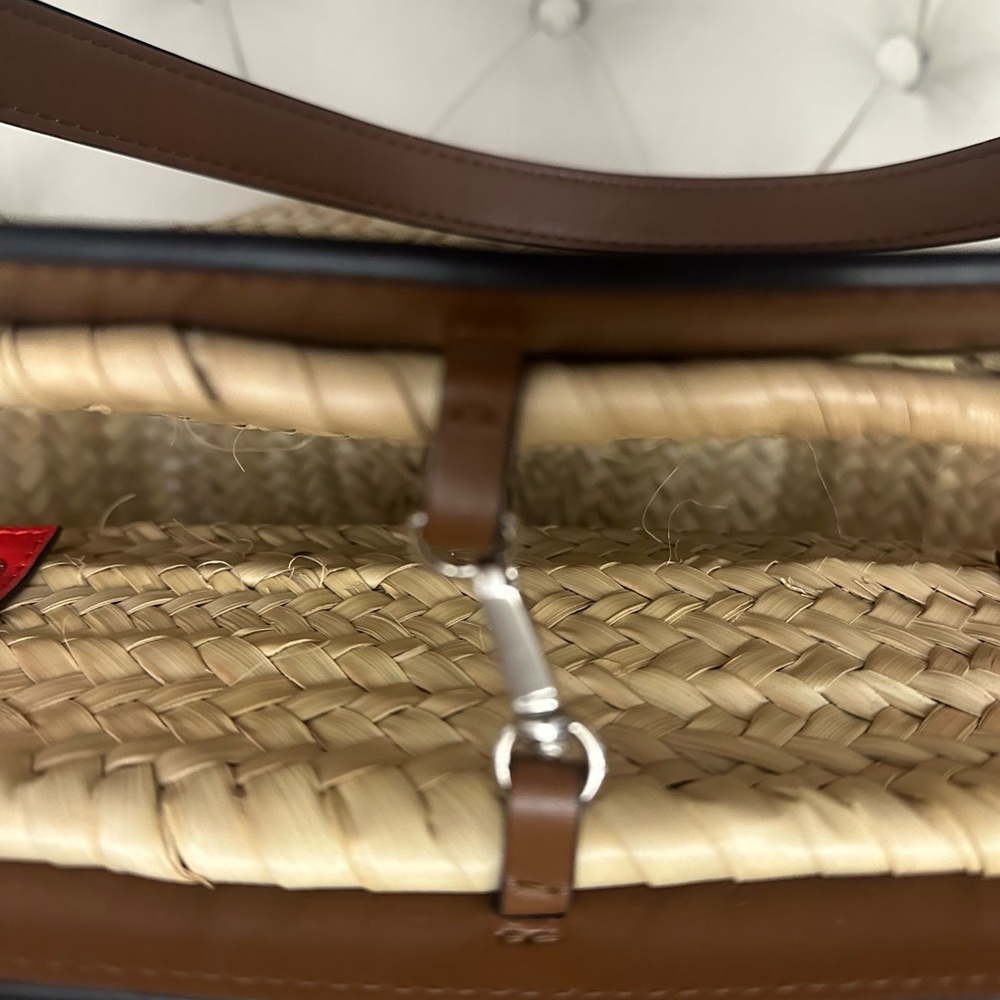 Authentic Christian Louboutin Brown Shoulder Bag with Red Accents - Picture 4 of 7
